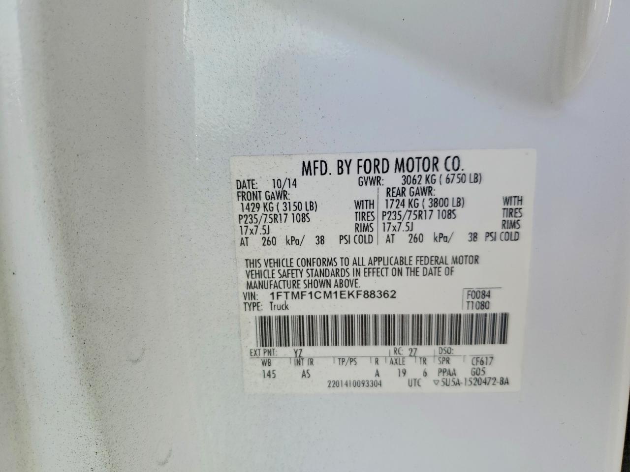 2014 FORD F150 photo 12