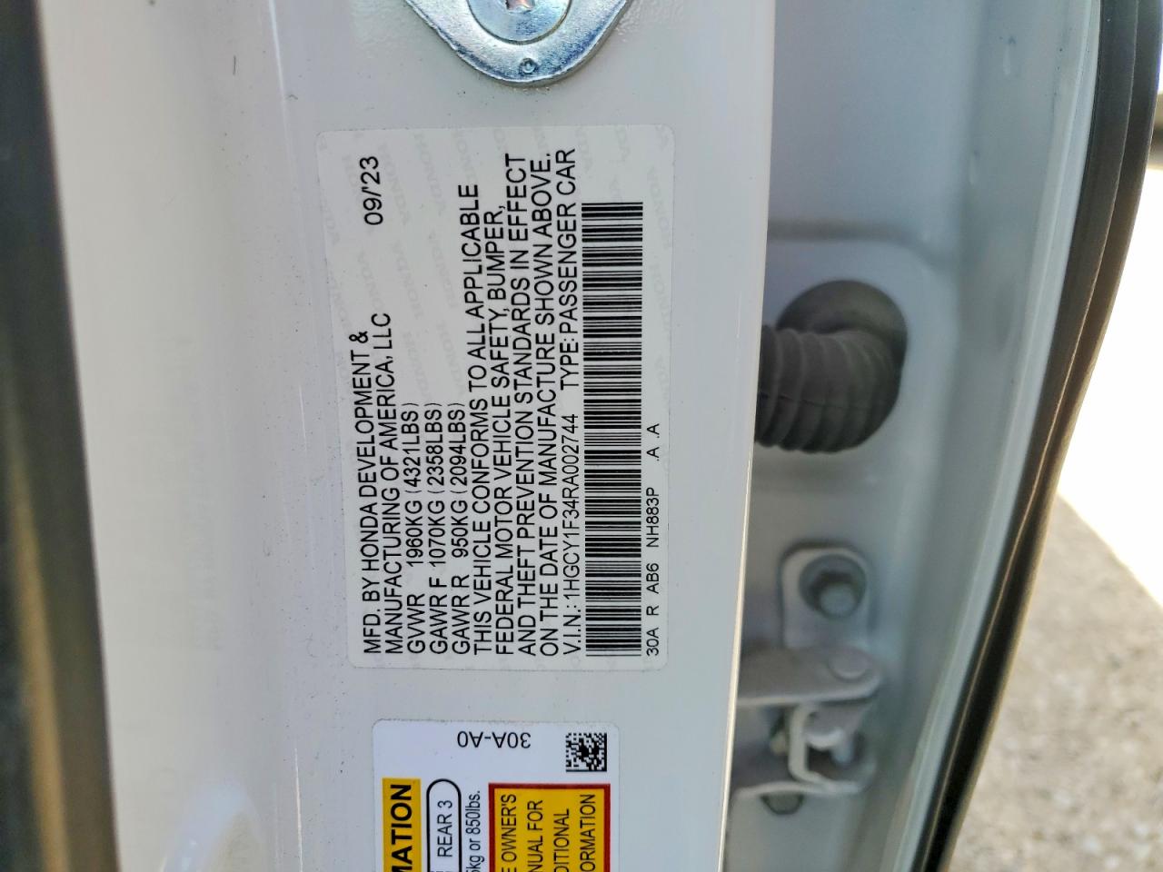 2024 HONDA ACCORD photo 23