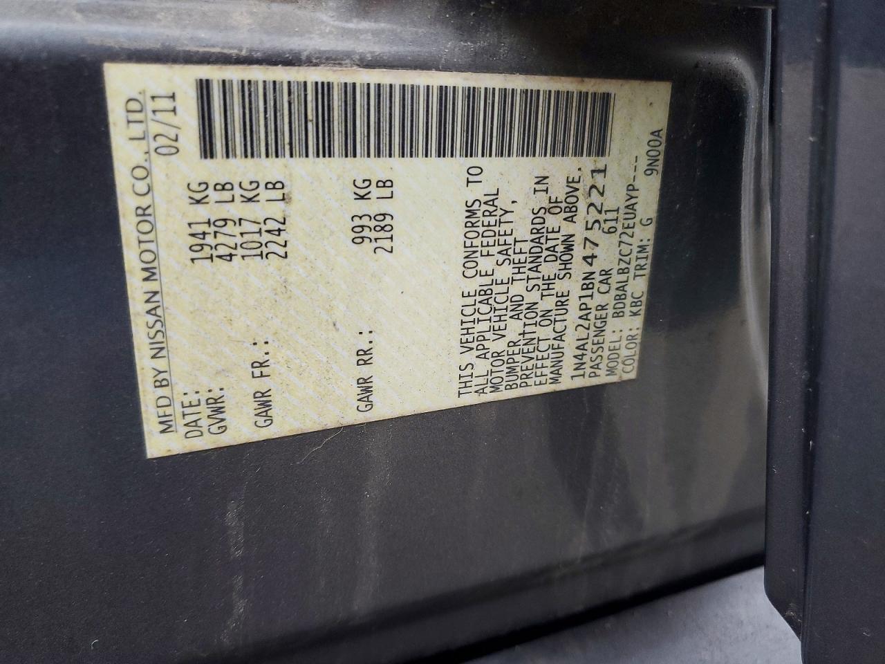 2011 NISSAN ALTIMA 2.5 photo 23