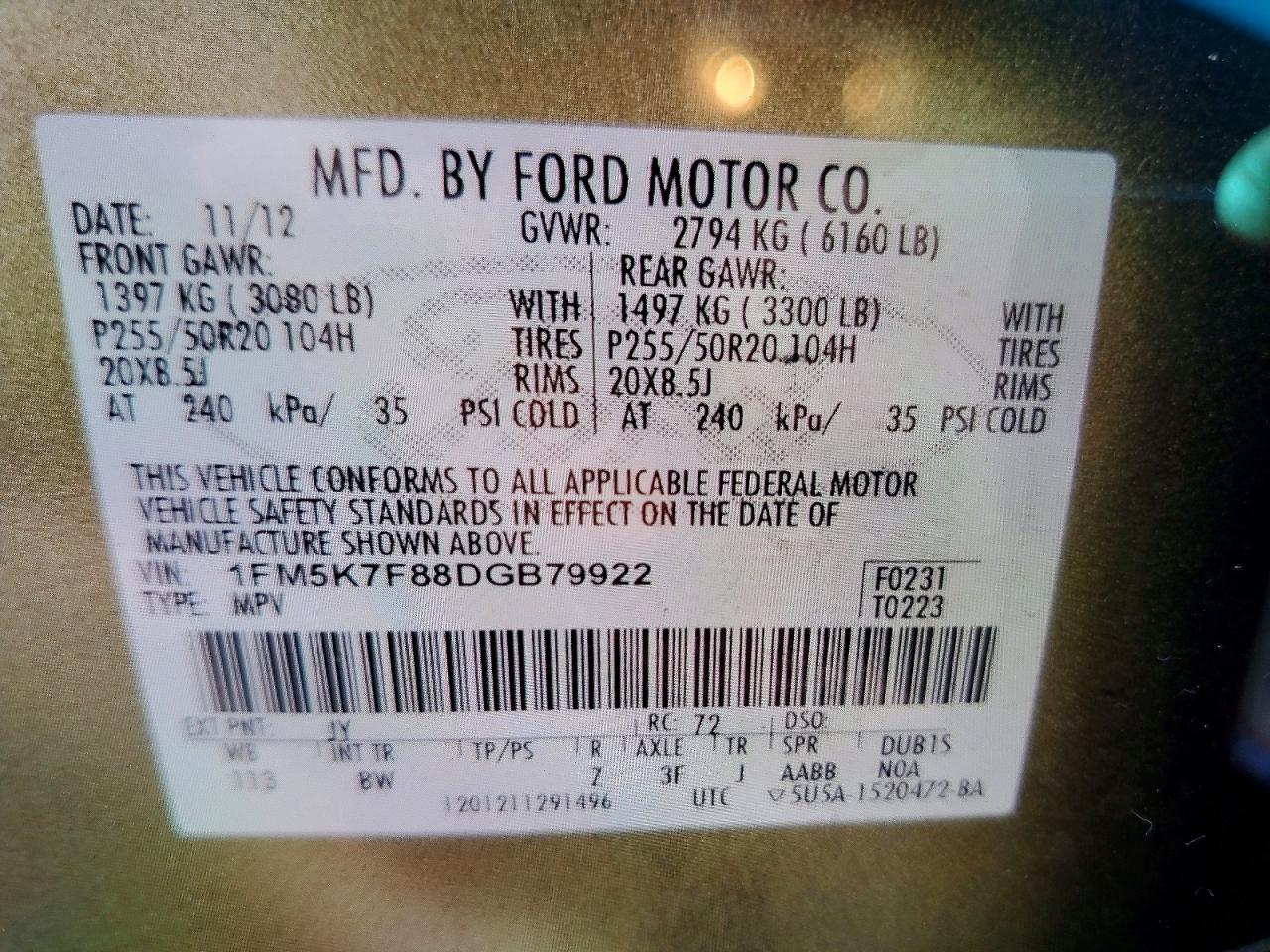 2013 FORD EXPLORER LIMITED photo 27