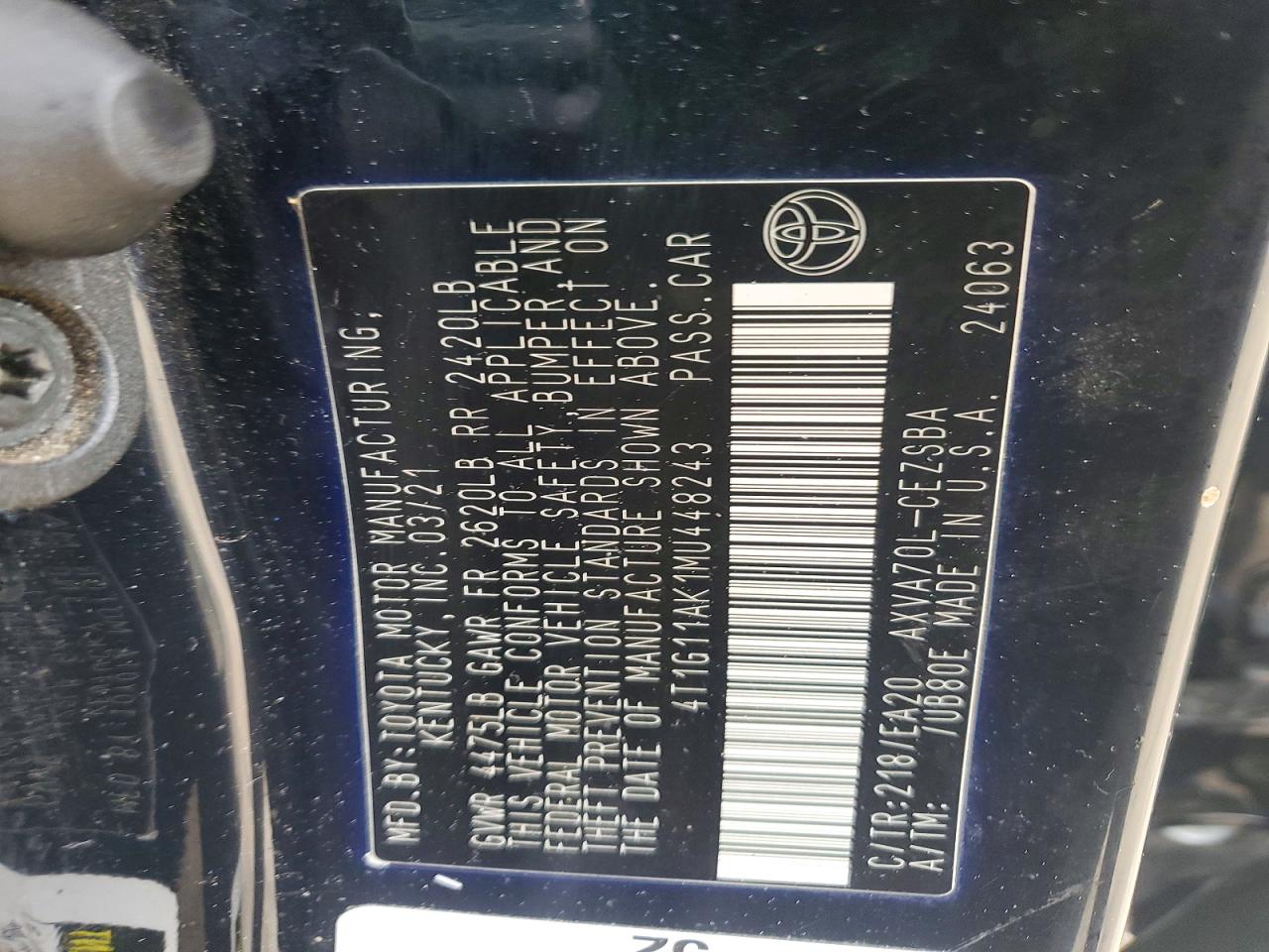 2021 TOYOTA CAMRY SE photo 23