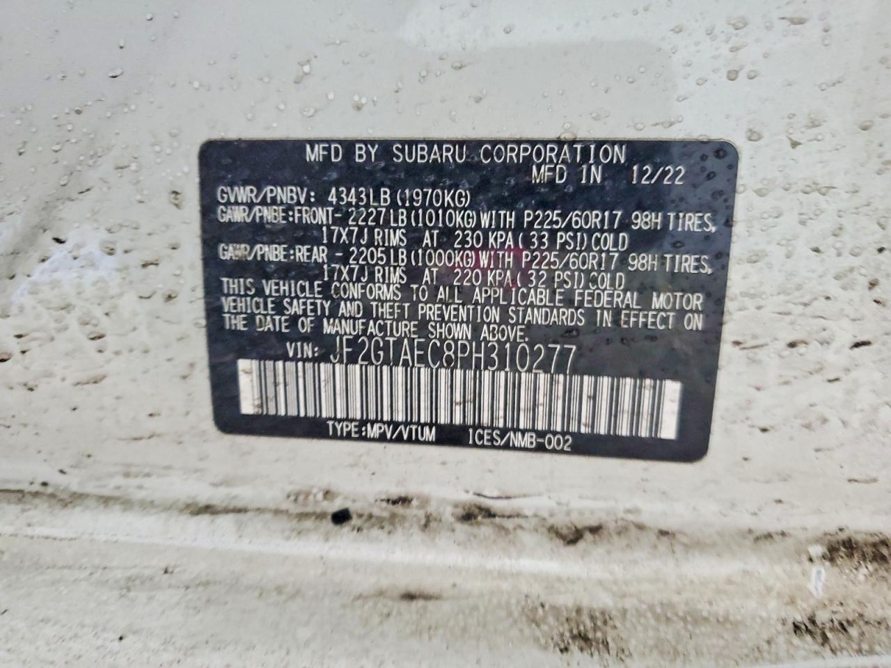 2023 SUBARU CROSSTREK PREMIUM photo 25