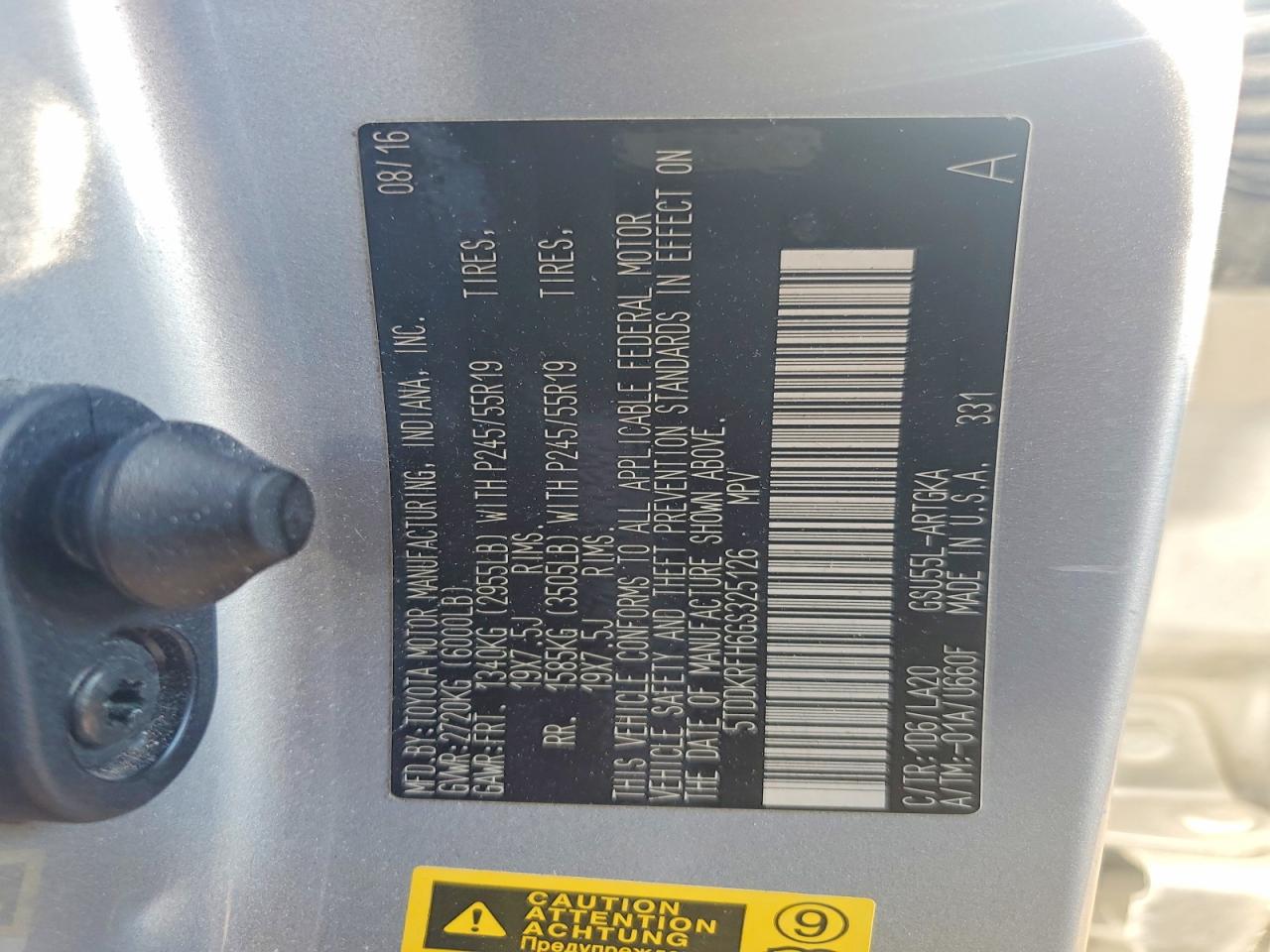 2016 TOYOTA HIGHLANDER LIMITED photo 25