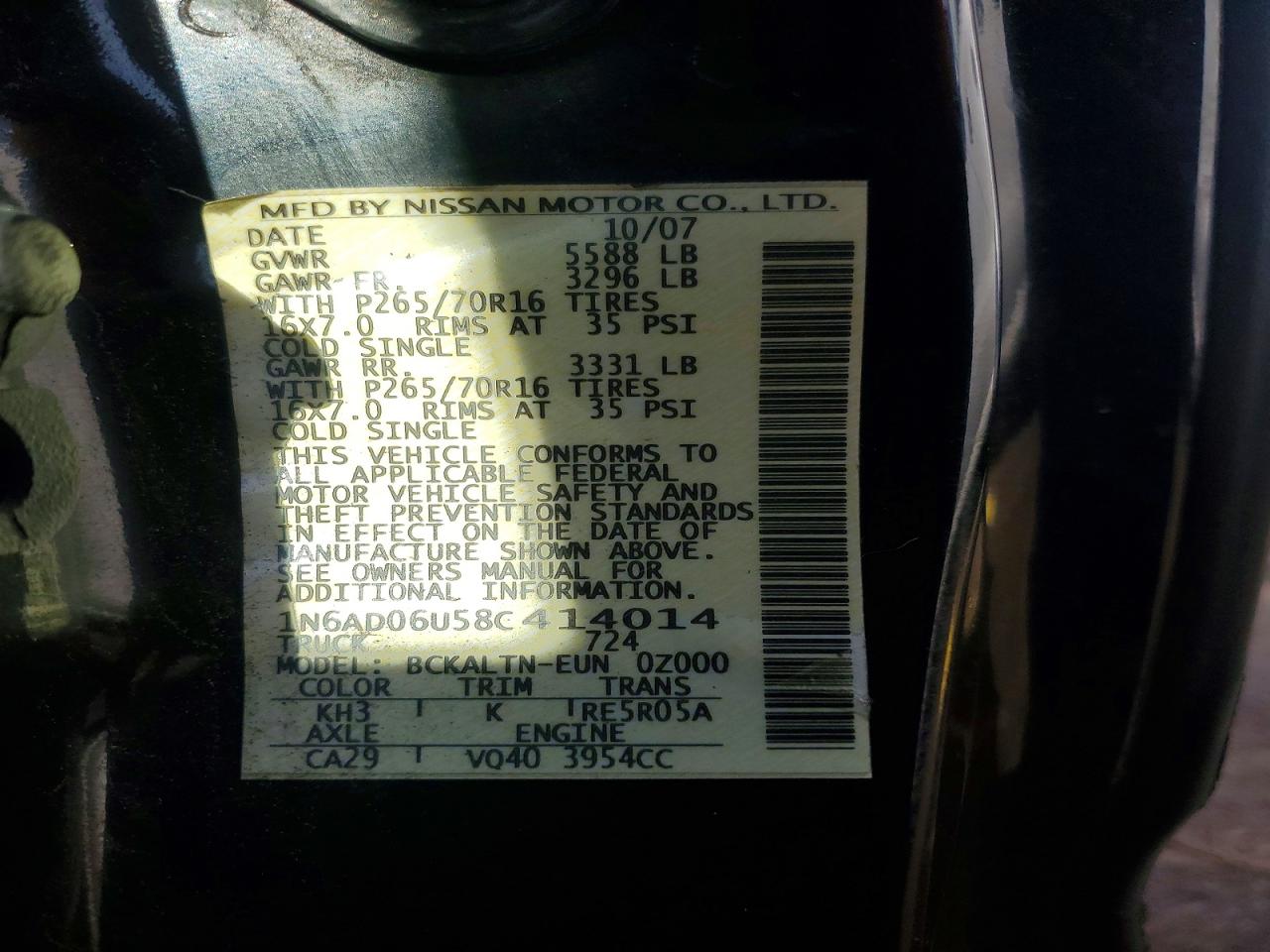 2008 NISSAN FRONTIER SE V6 photo 12