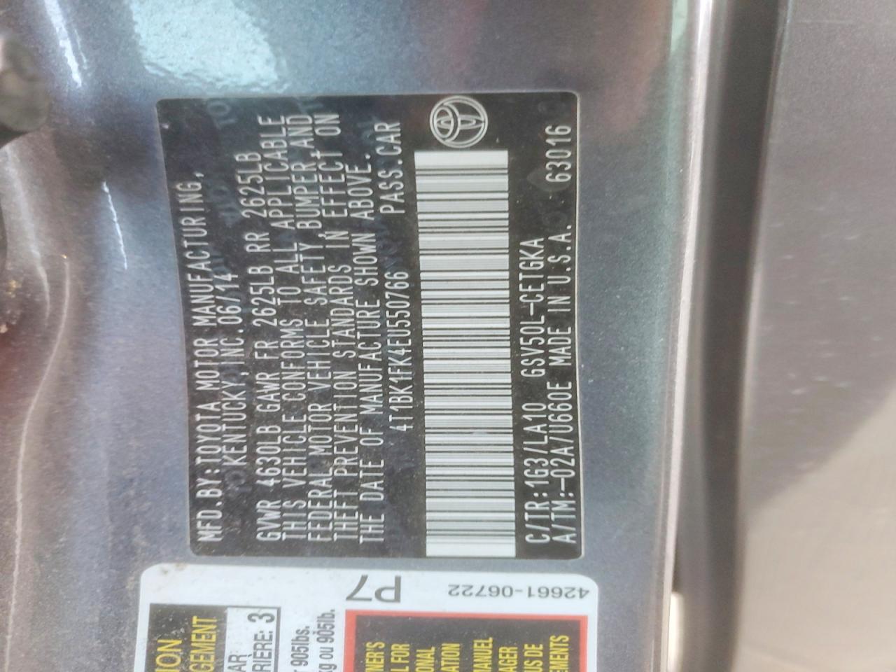 2014 TOYOTA CAMRY XLE V6 photo 13