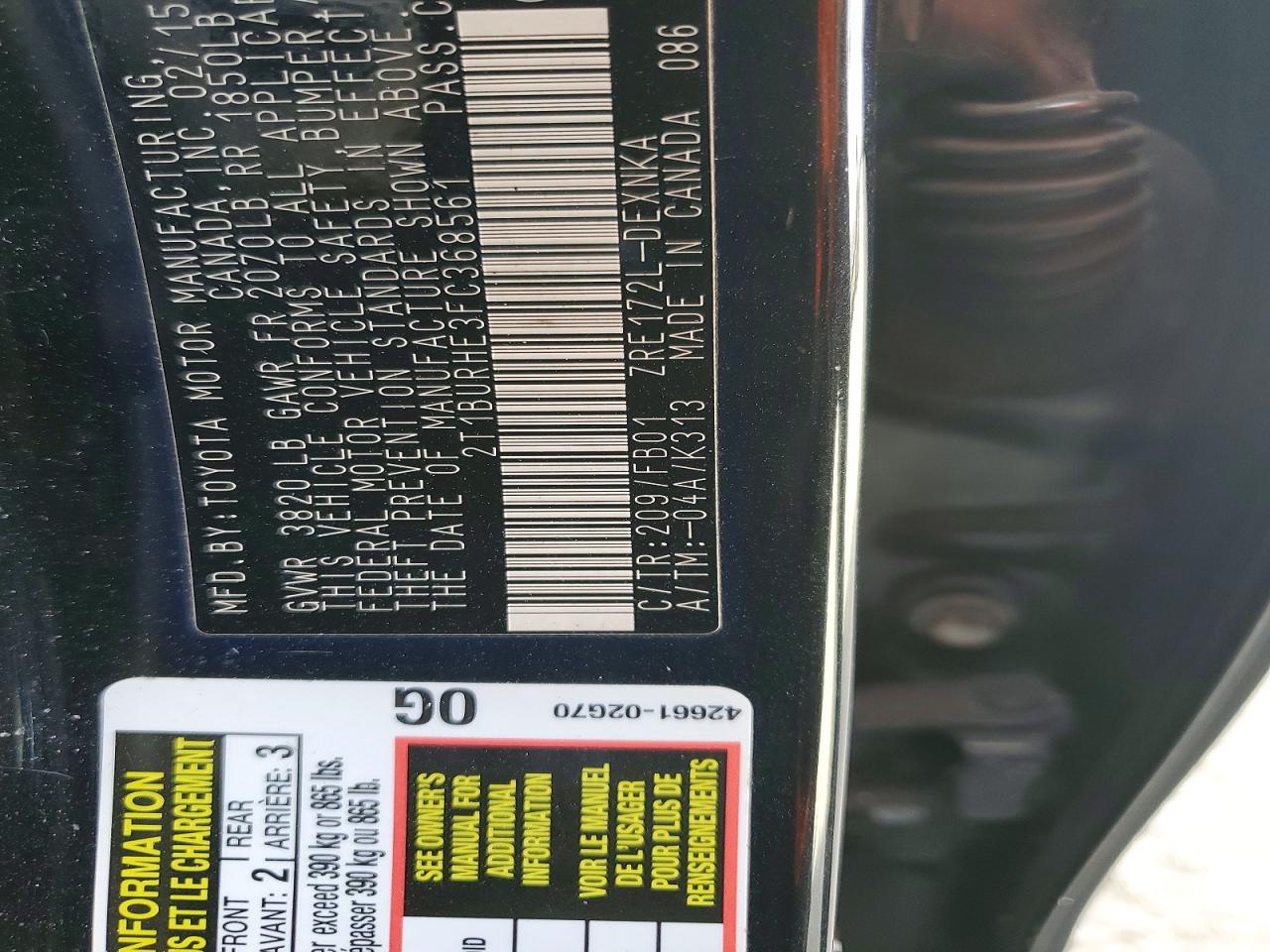 2015 TOYOTA COROLLA LE photo 34