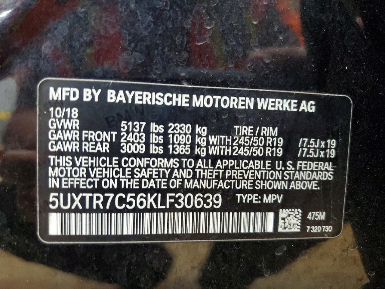 2019 BMW X3 SDRIVE30I photo 13