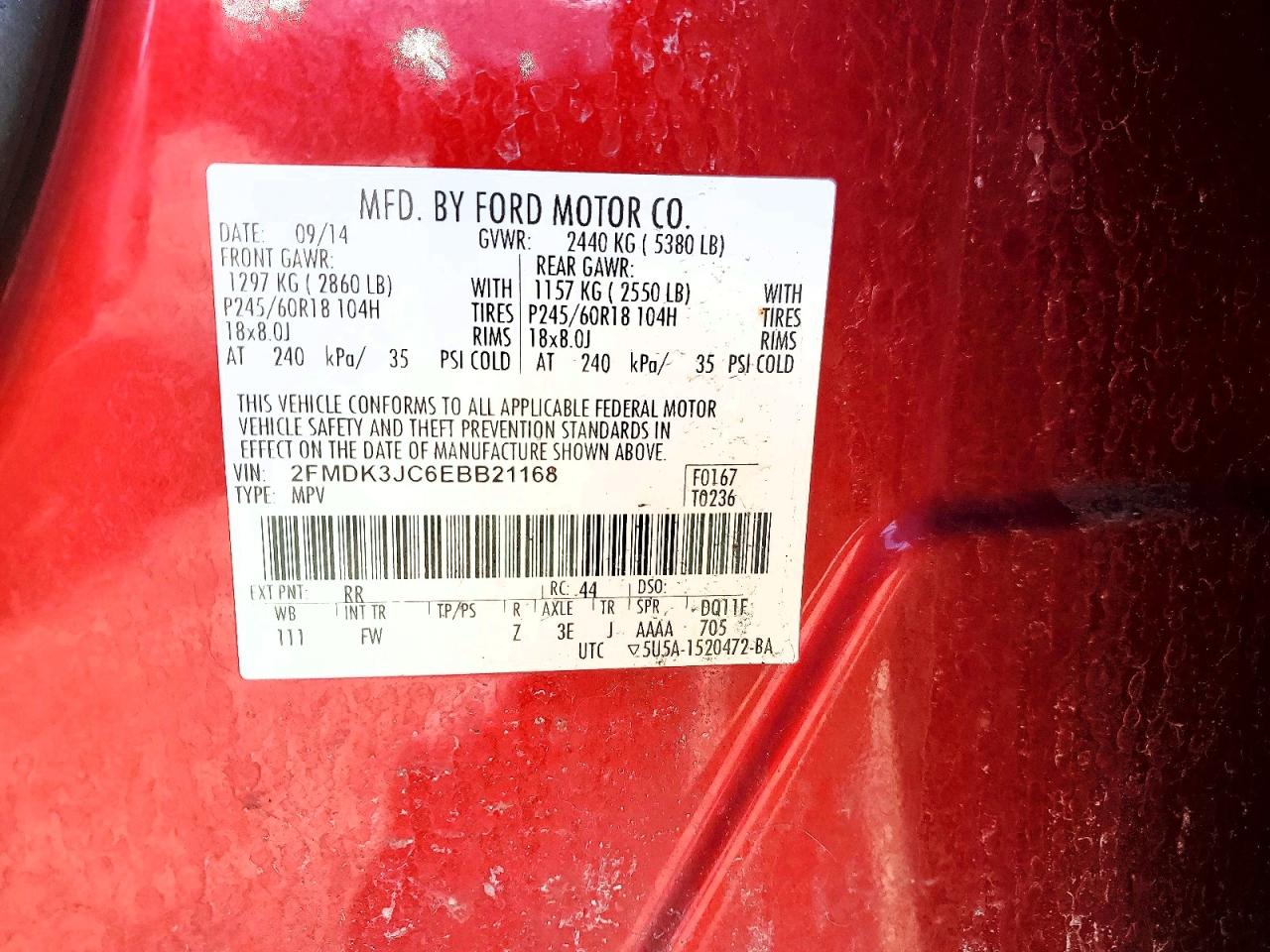 2014 FORD EDGE SEL photo 25