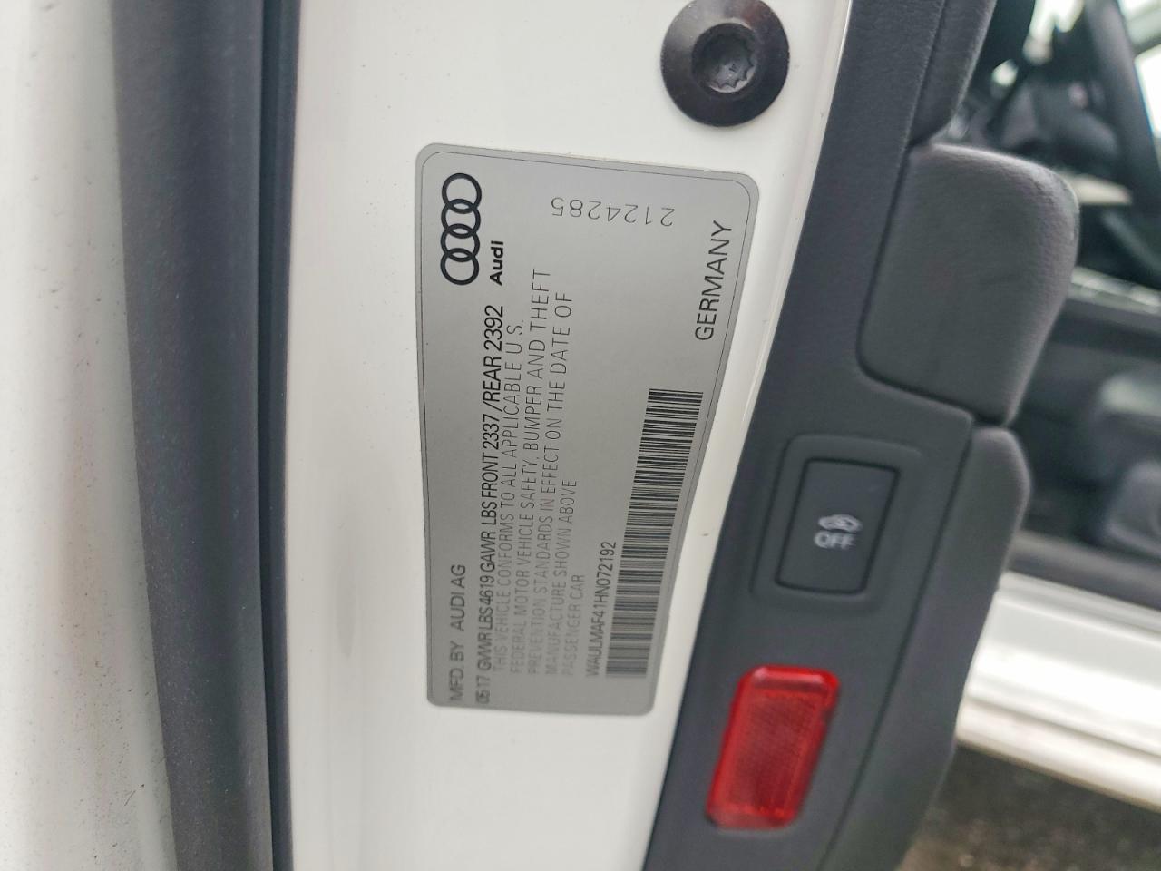 2017 AUDI A4 ULTRA PREMIUM PLUS photo 12