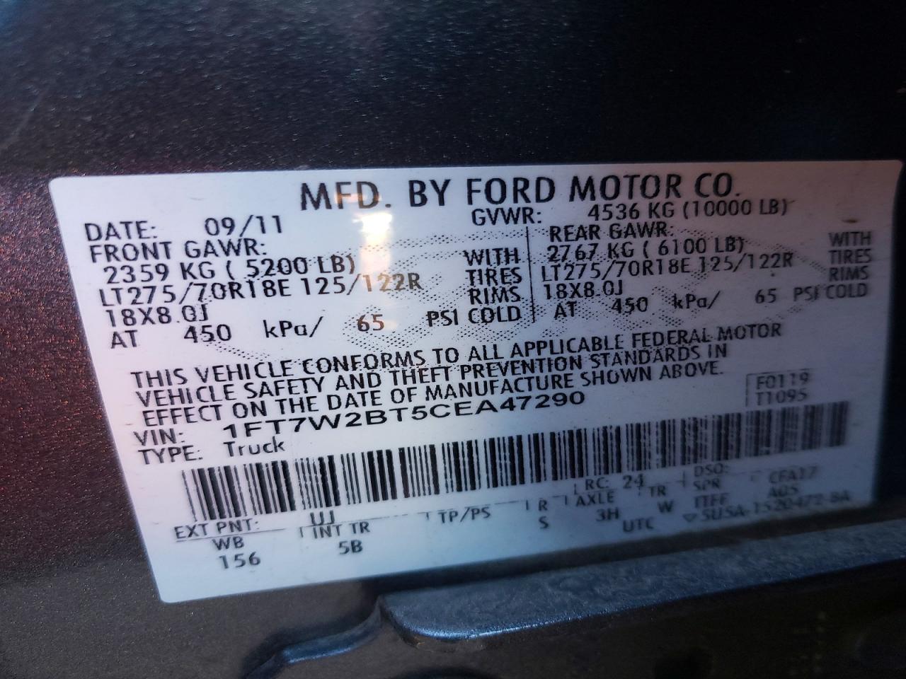 2012 FORD F250 SUPER DUTY photo 12