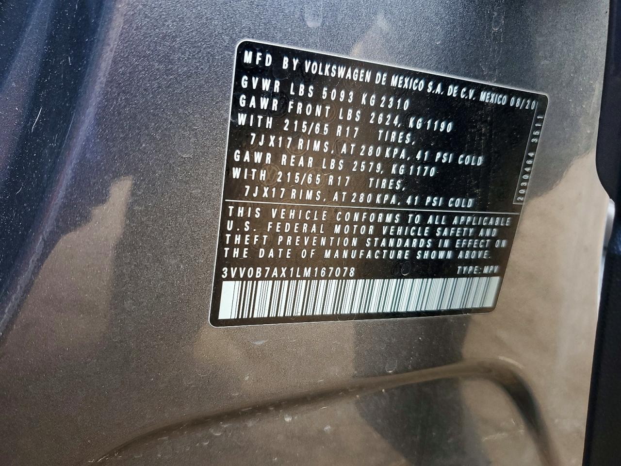 2020 VOLKSWAGEN TIGUAN S photo 25