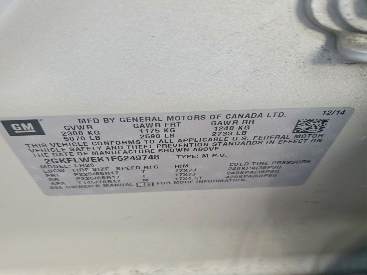 2015 GMC TERRAIN SLE photo 13