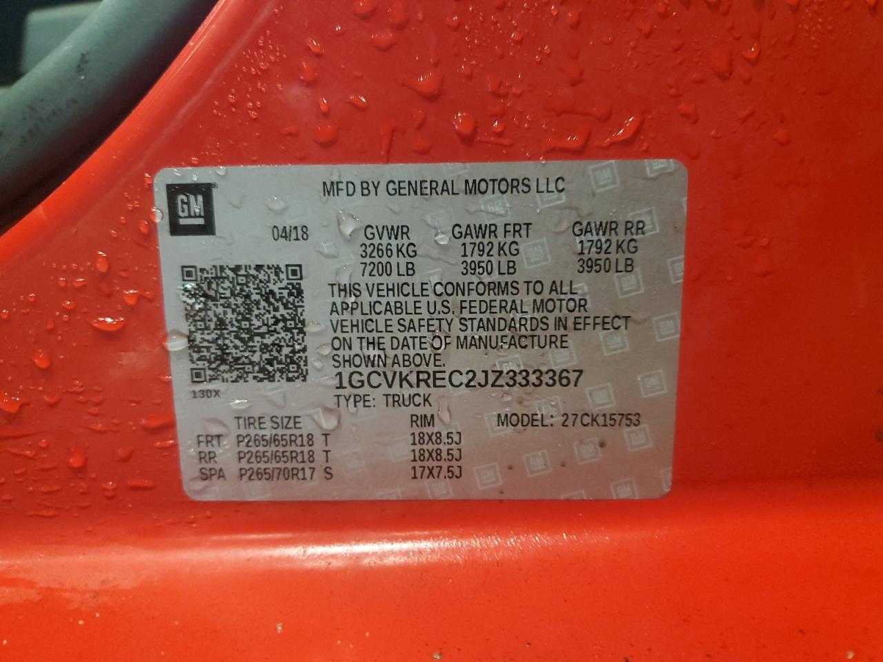 2018 CHEVROLET SILVERADO K1500 LT photo 23