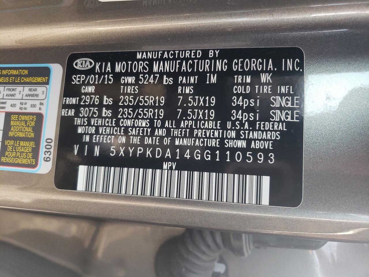2016 KIA SORENTO SX photo 23