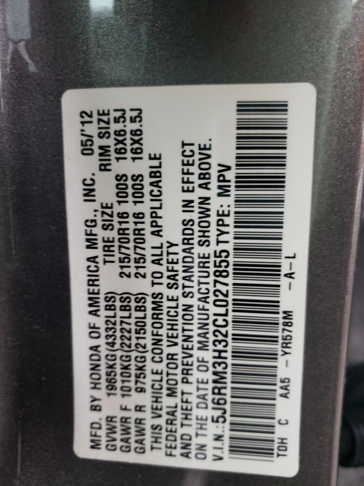 2012 HONDA CR-V LX photo 10