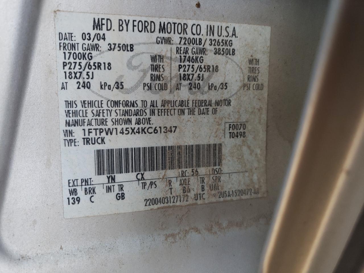 2004 FORD F150 photo 34