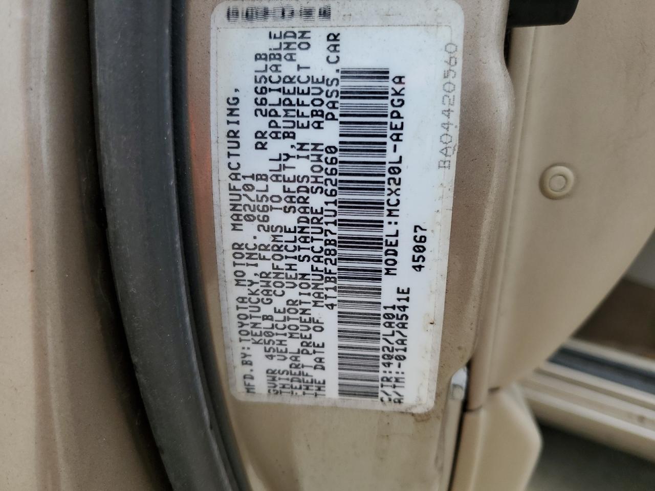 2001 TOYOTA AVALON XLS photo 12