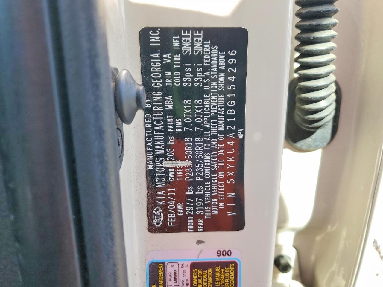 2011 KIA SORENTO EX photo 23