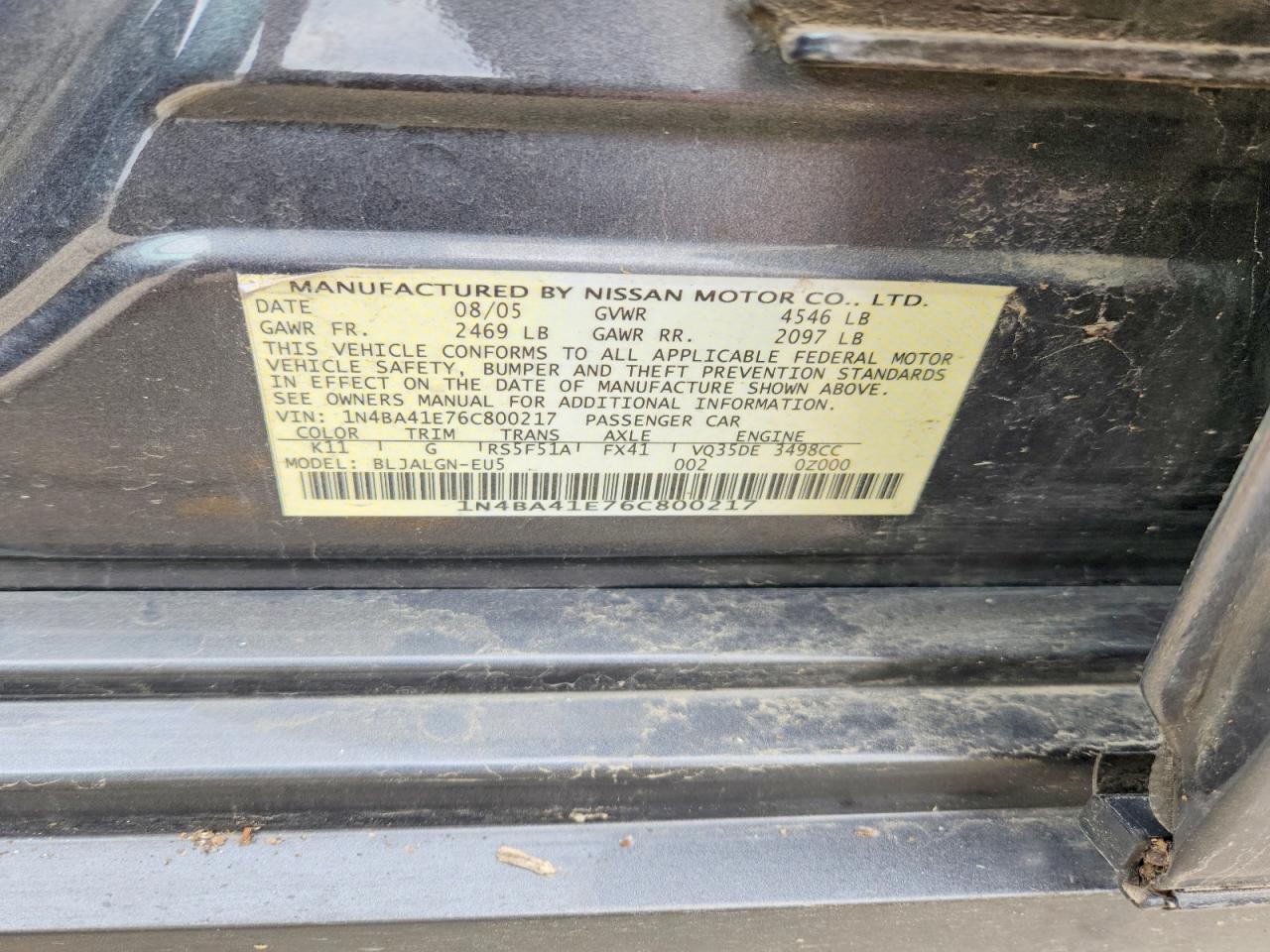2006 NISSAN MAXIMA 3.5 SE photo 12