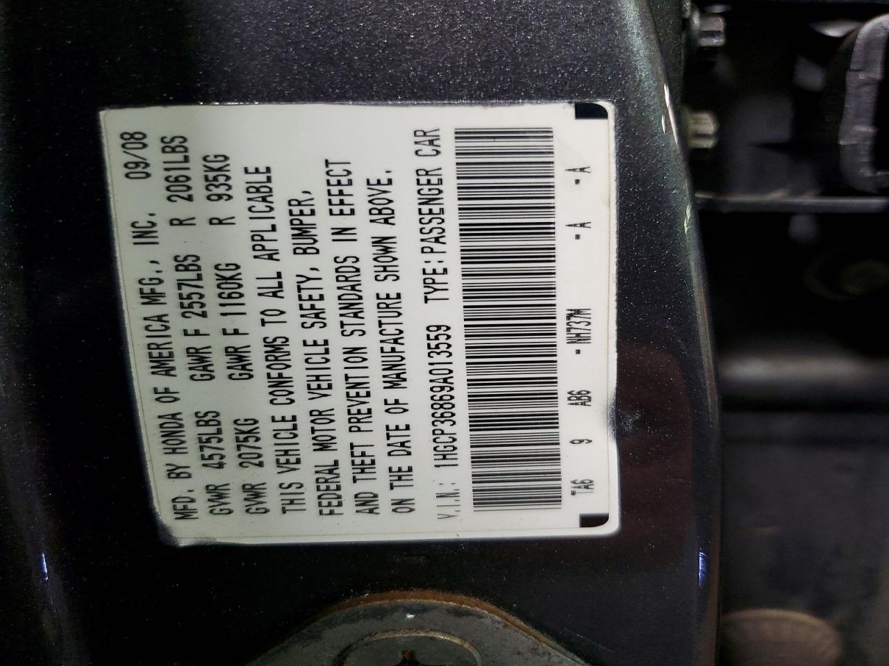 2009 HONDA ACCORD EXL photo 23