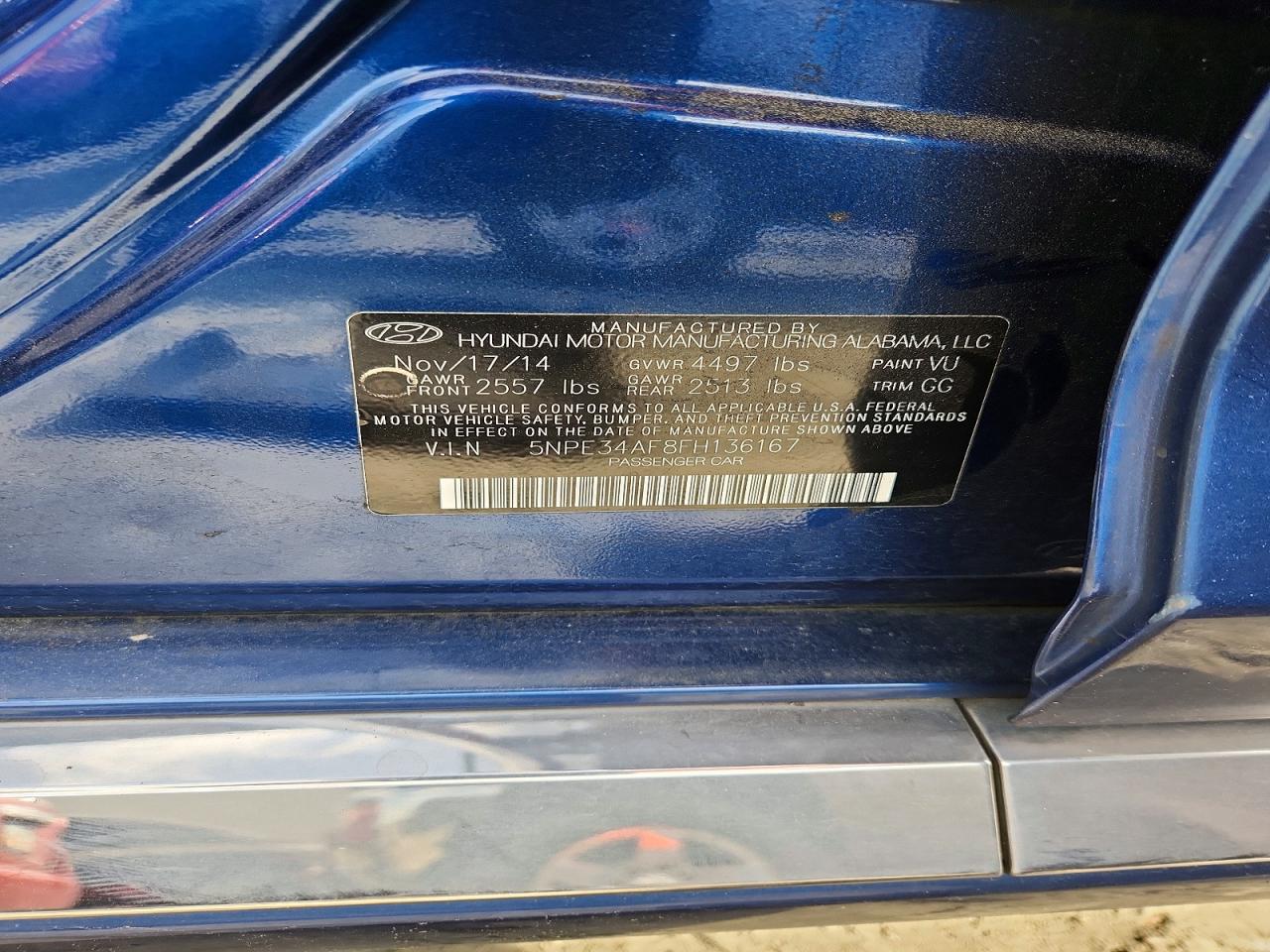 2015 HYUNDAI SONATA LIMITED photo 12