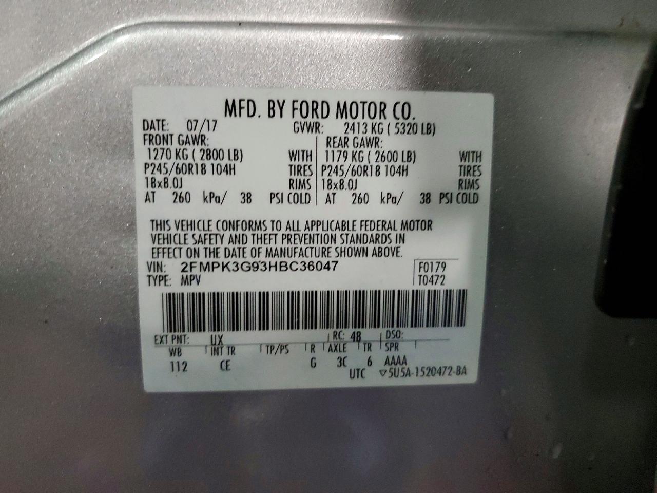 2017 FORD EDGE SE photo 37