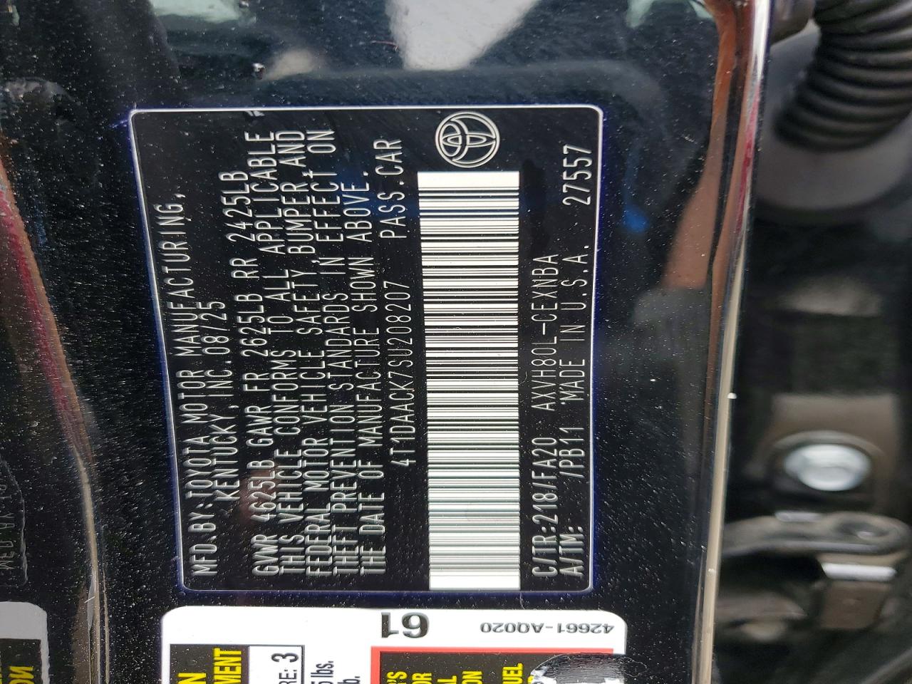 2025 TOYOTA CAMRY LE photo 23