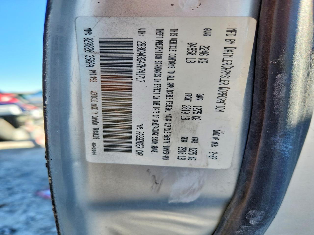2007 DODGE CHARGER SE photo 12
