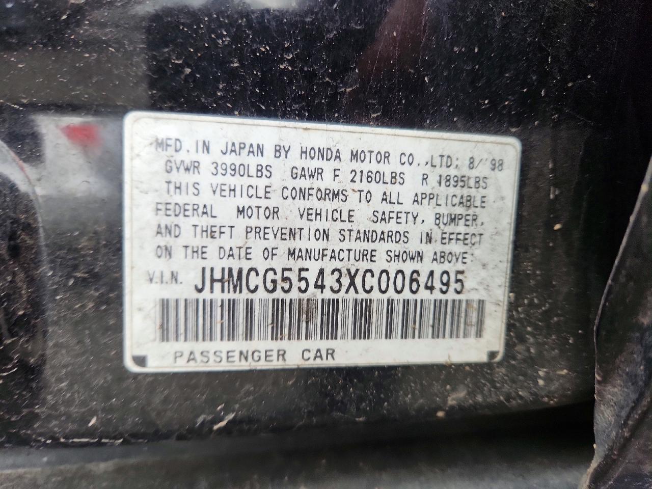 1999 HONDA ACCORD LX photo 13