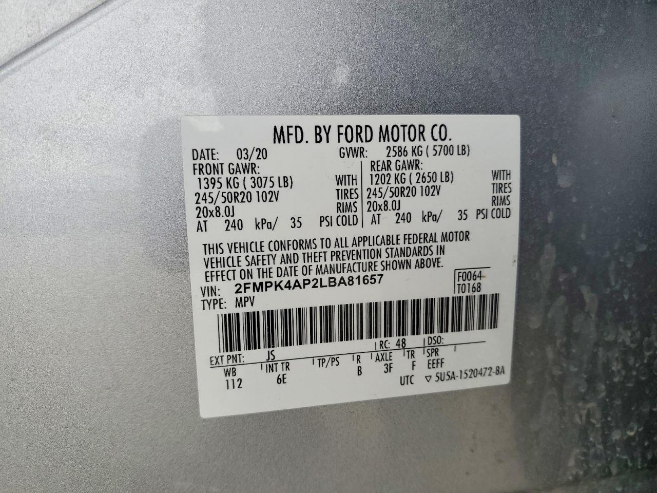 2020 FORD EDGE ST photo 25