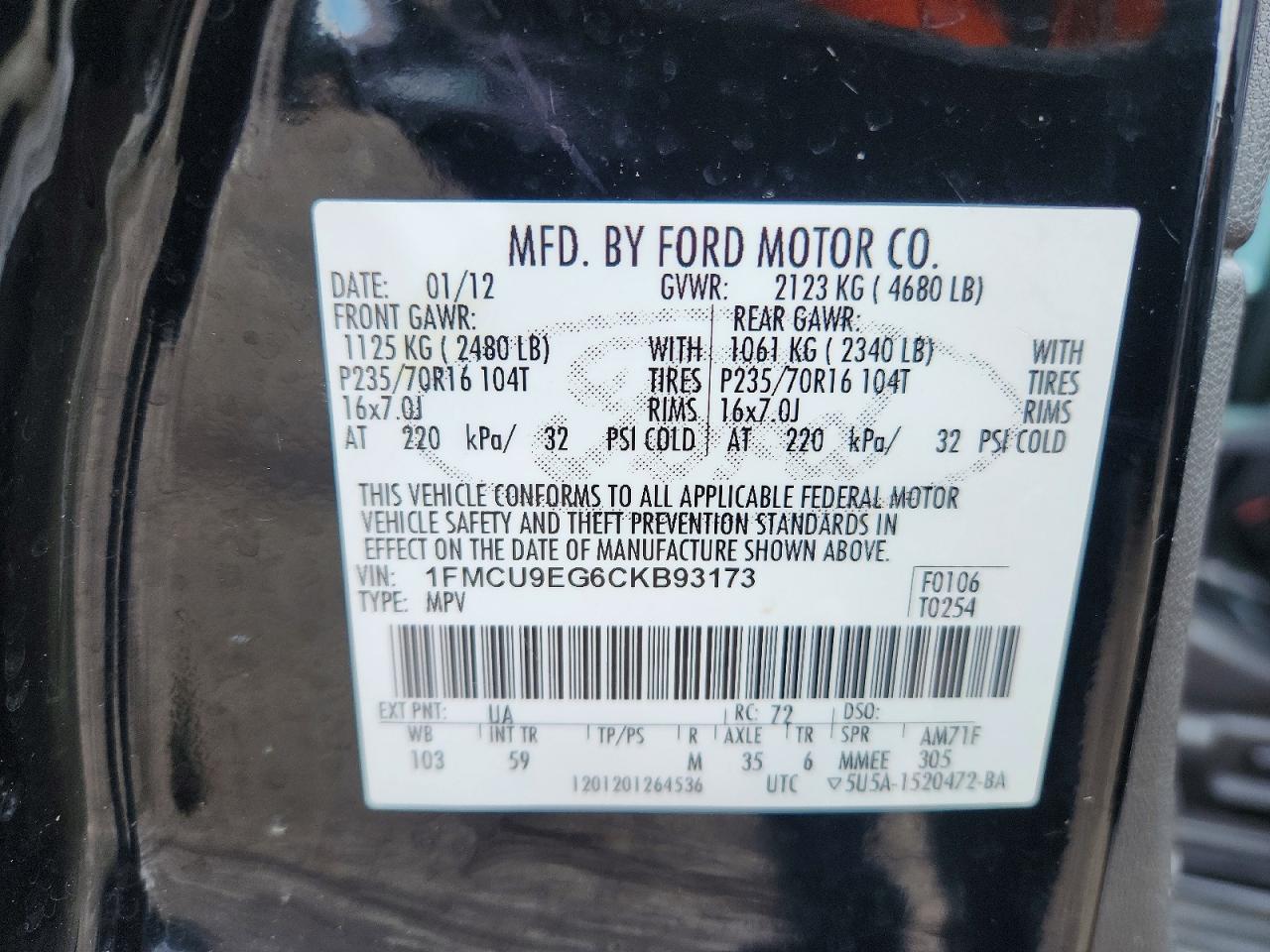 2012 FORD ESCAPE LIMITED photo 13