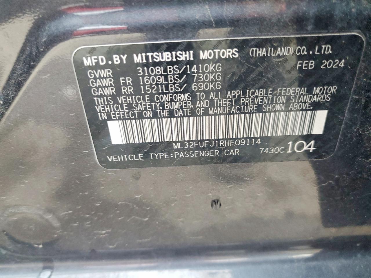2024 MITSUBISHI MIRAGE G4 ES photo 23