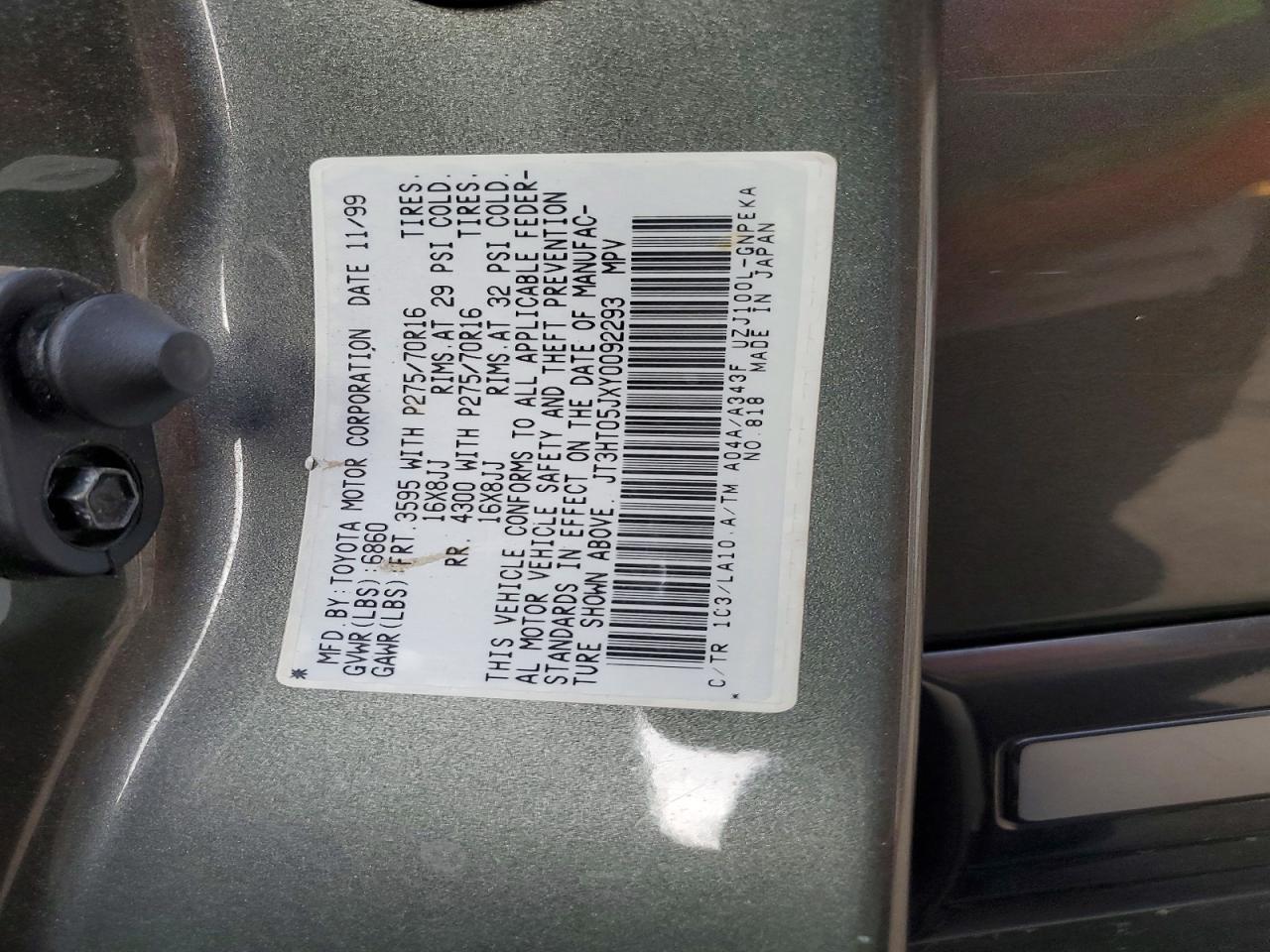 2000 TOYOTA LAND CRUISER BASE photo 13