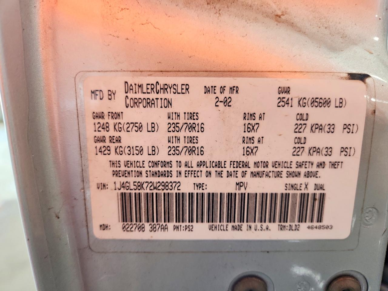 2002 JEEP LIBERTY LIMITED photo 25
