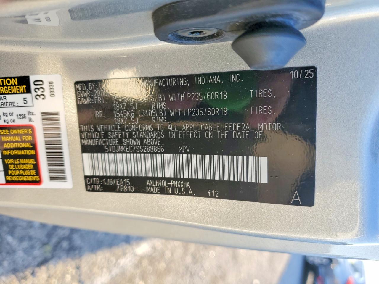 2025 TOYOTA SIENNA XLE 7-PASSENGER photo 37