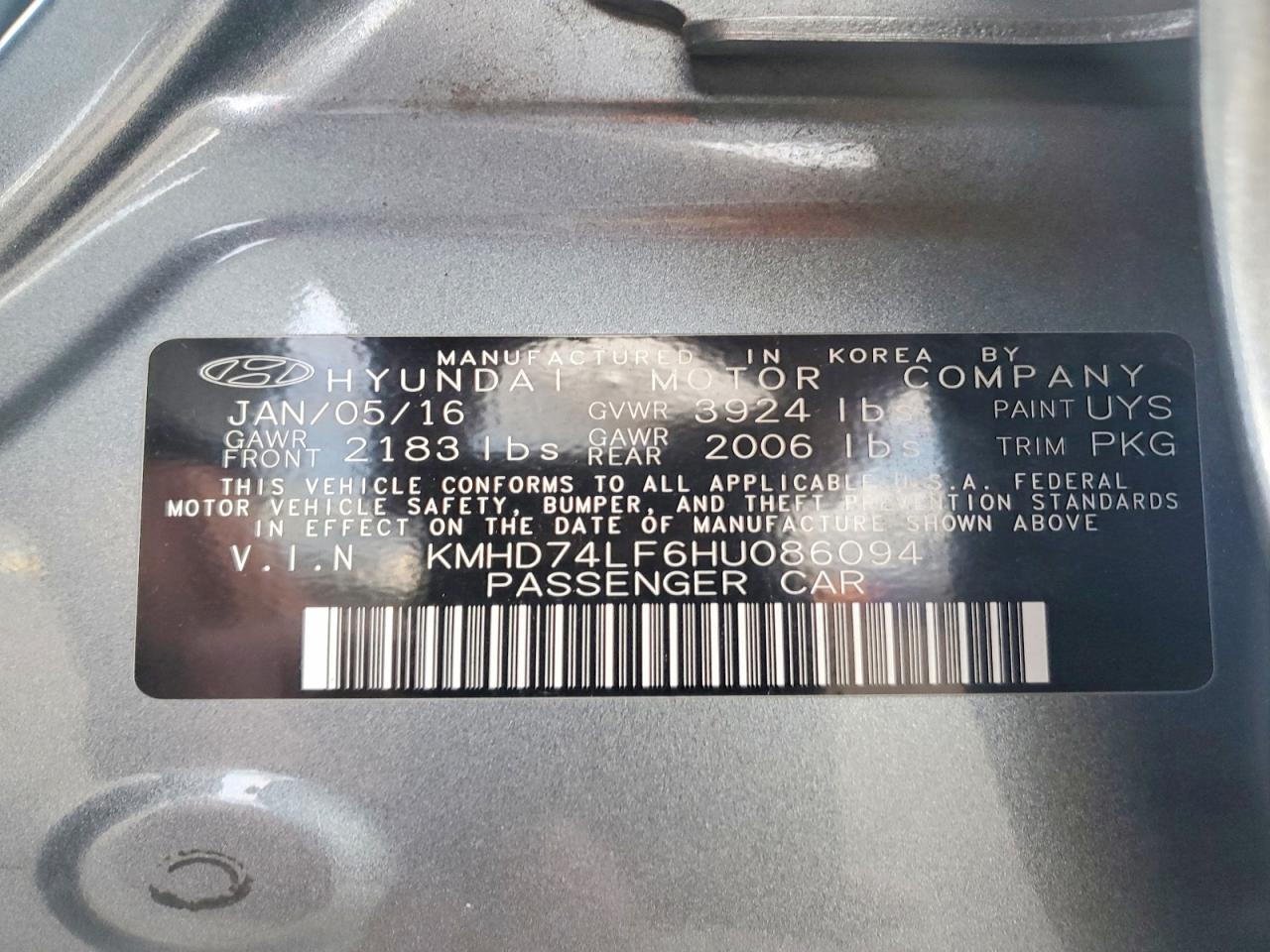 2017 HYUNDAI ELANTRA SE photo 12