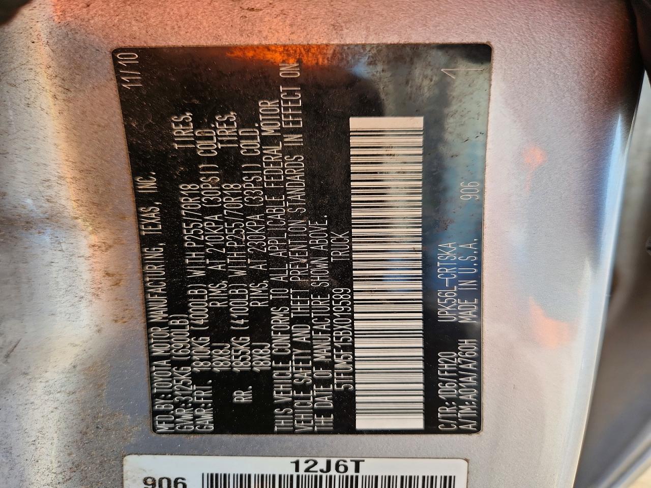 2011 TOYOTA TUNDRA GRADE photo 23