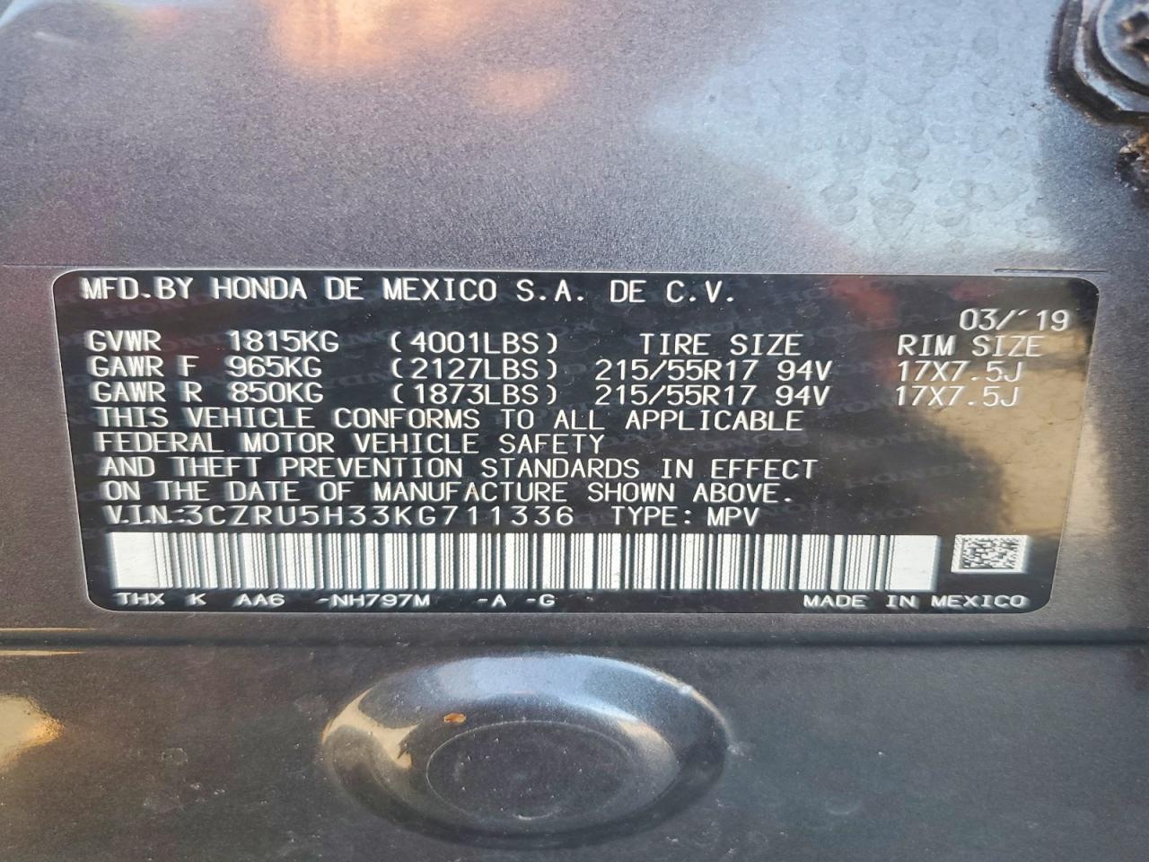 2019 HONDA HR-V LX photo 13