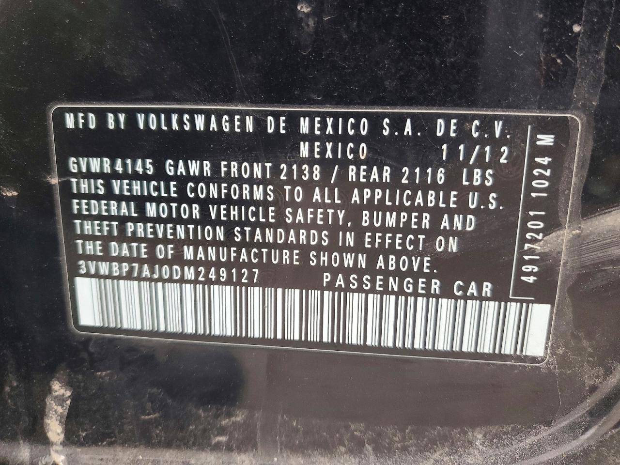 2013 VOLKSWAGEN JETTA SE photo 12