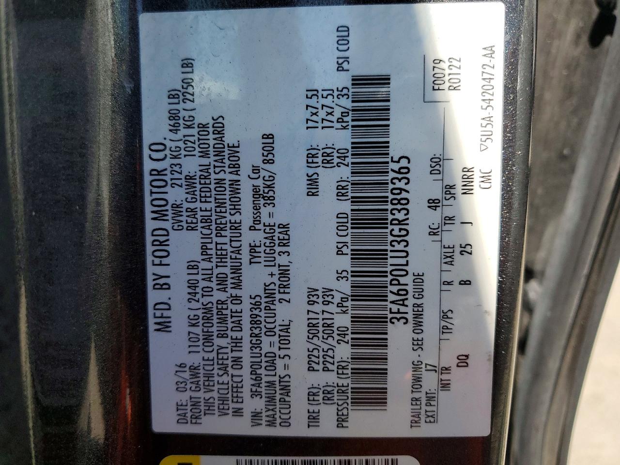 2016 FORD FUSION SE HYBRID photo 25