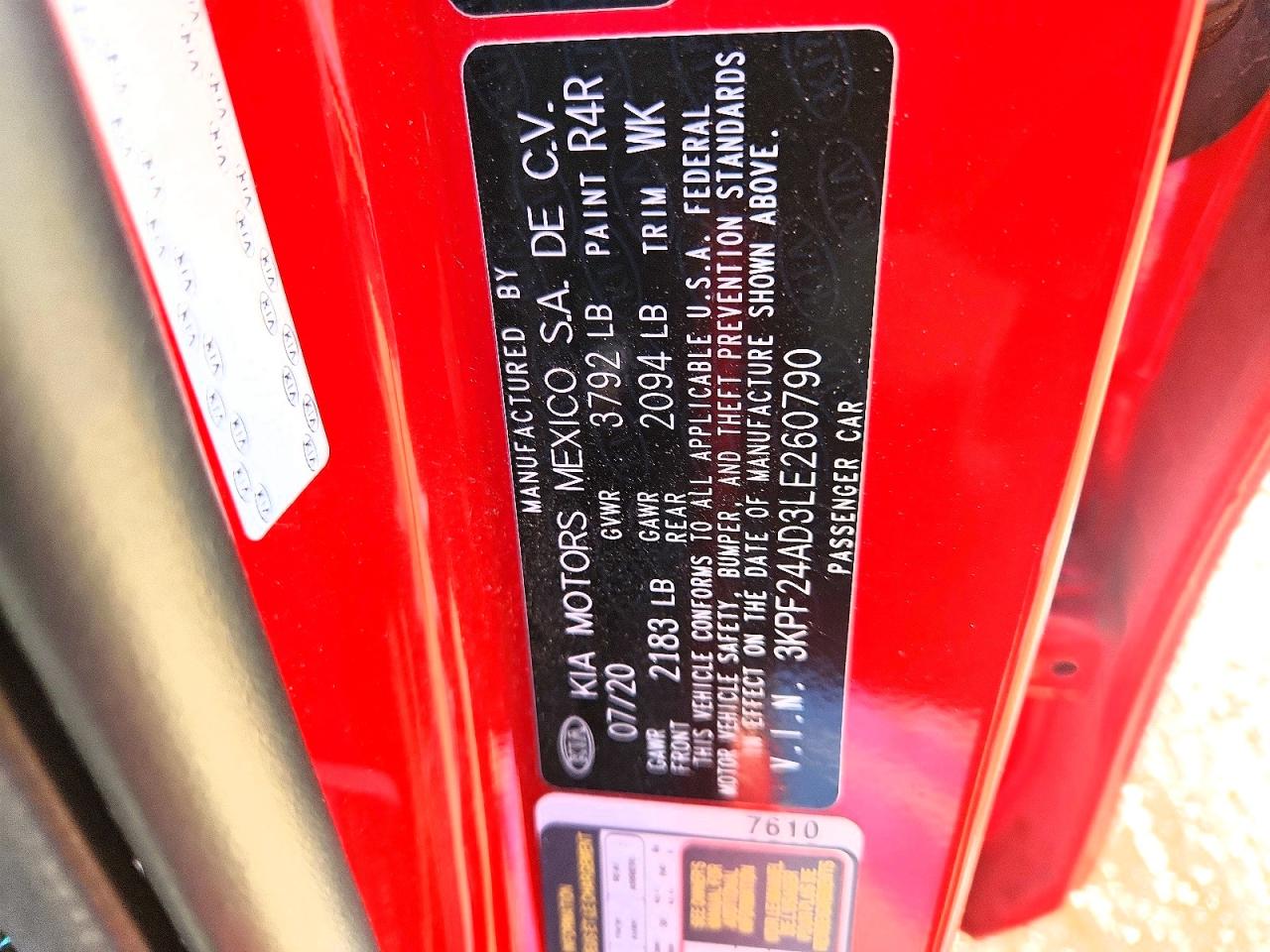 2020 KIA FORTE LXS photo 12