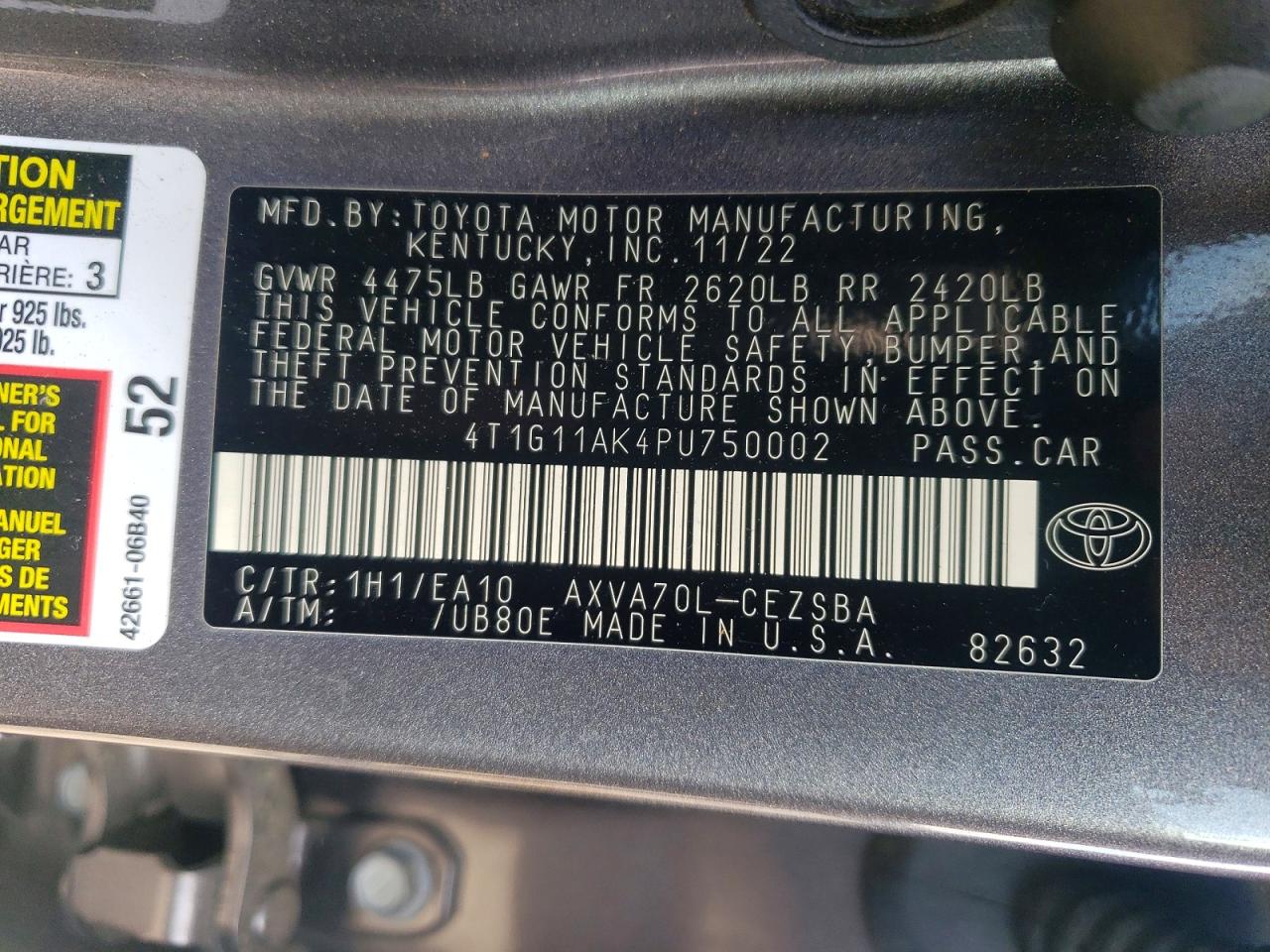 2023 TOYOTA CAMRY SE photo 23