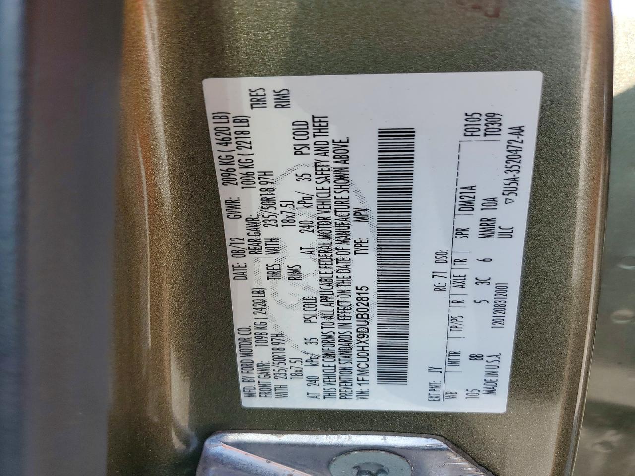 2013 FORD ESCAPE SEL photo 37