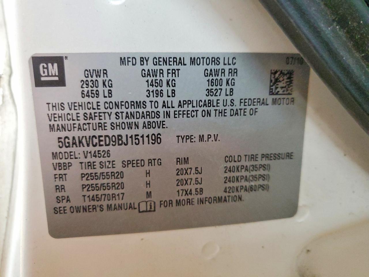 2011 BUICK ENCLAVE CXL photo 13