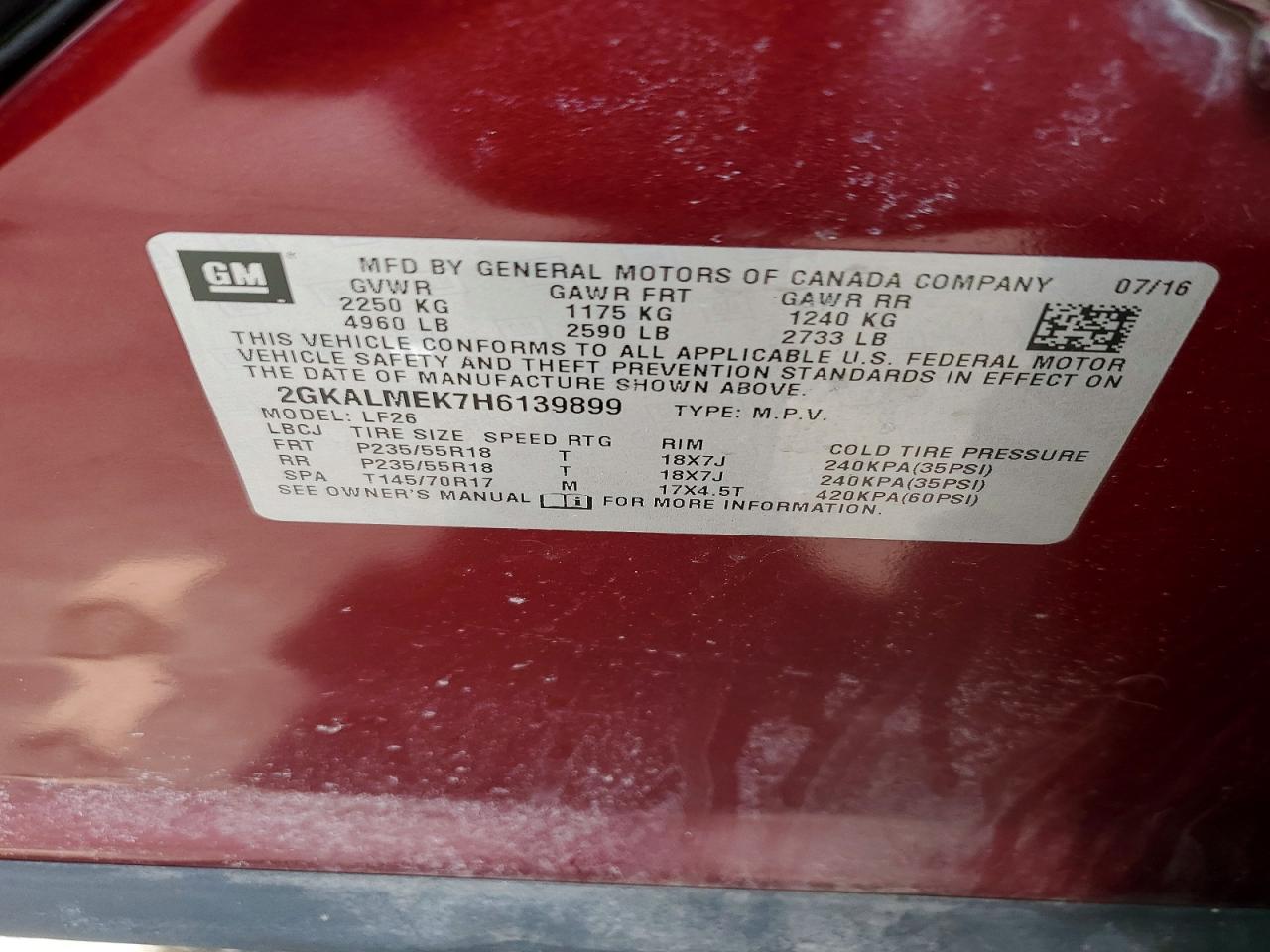 2017 GMC TERRAIN SLE photo 37