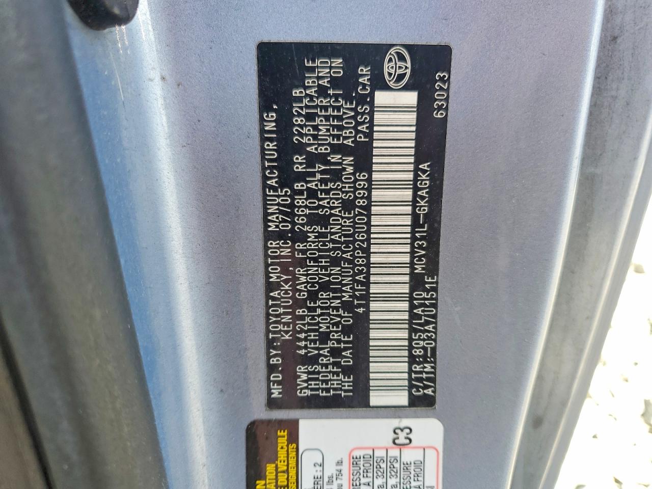 2006 TOYOTA CAMRY photo 23