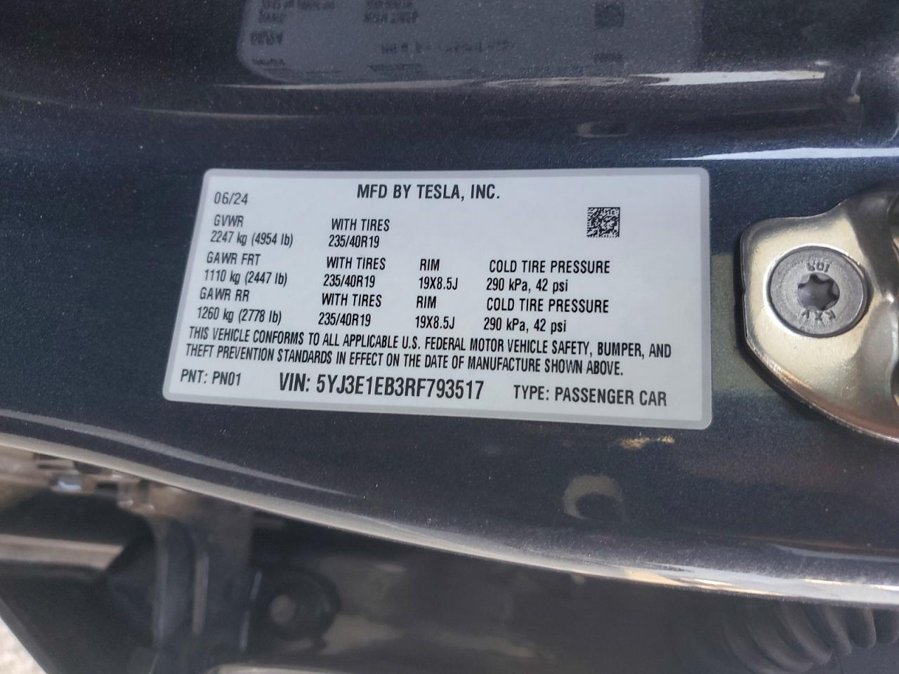 2024 TESLA MODEL 3 photo 23
