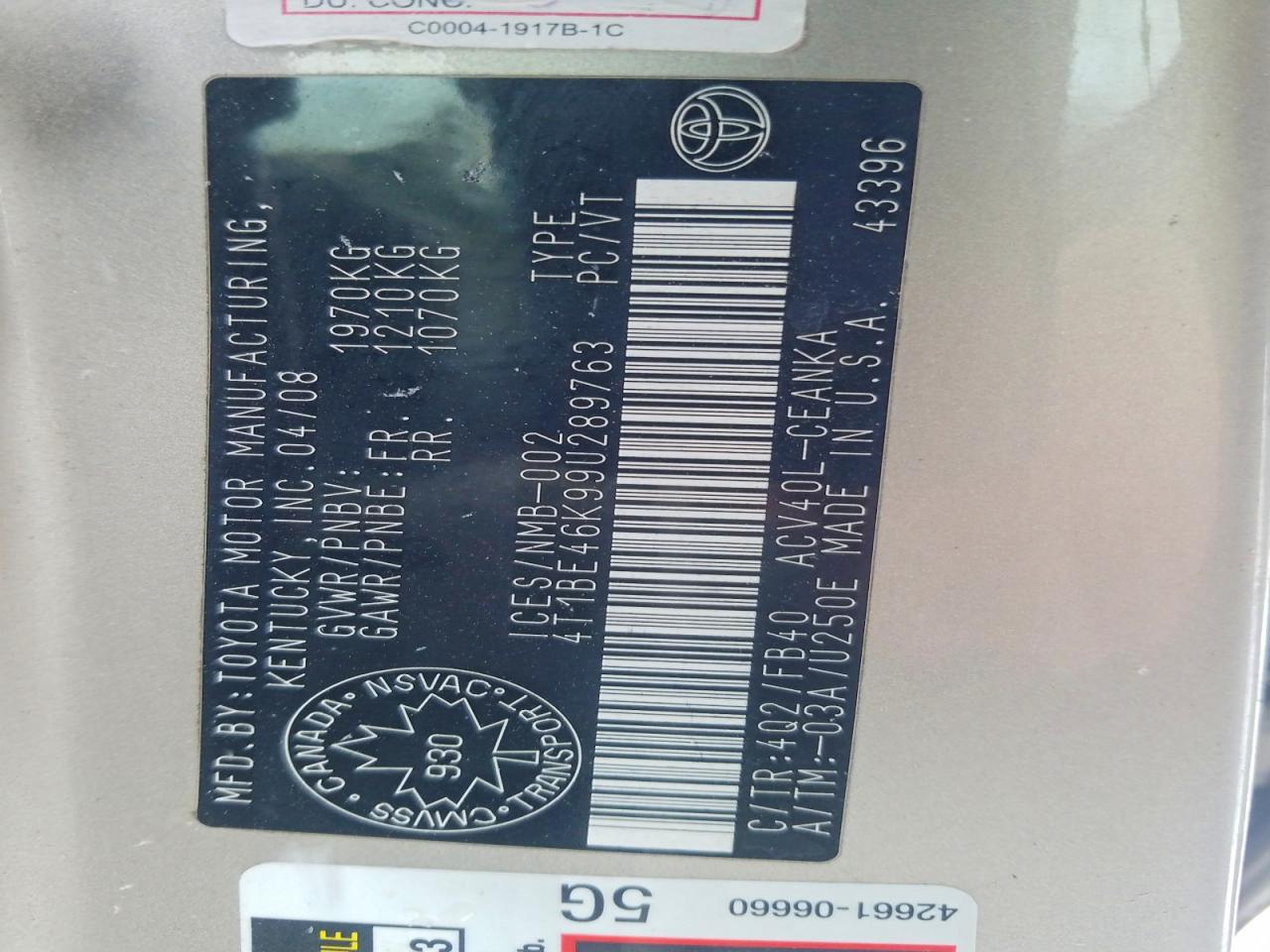 2009 TOYOTA CAMRY BASE photo 34