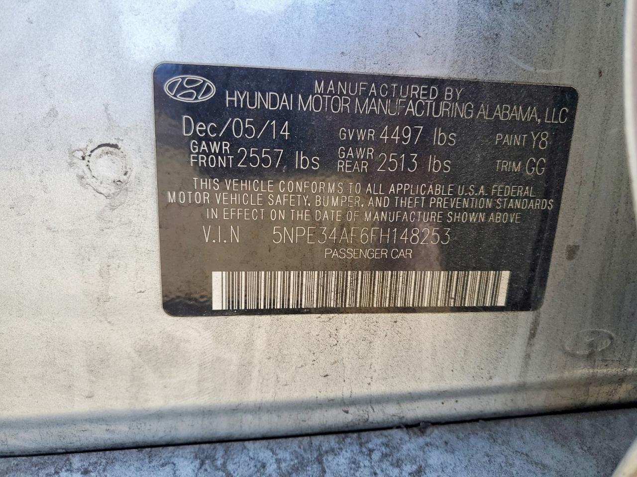 2015 HYUNDAI SONATA LIMITED photo 12