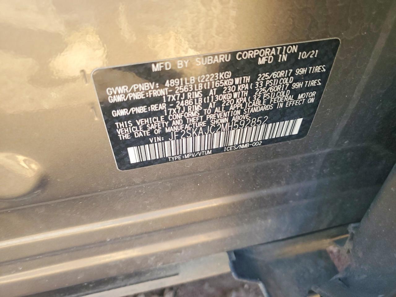 2021 SUBARU FORESTER PREMIUM photo 25